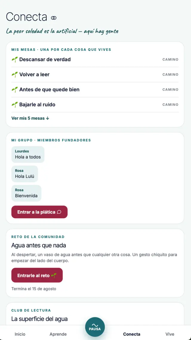 Conecta: tus mesas, tu grupo y el reto de la comunidad